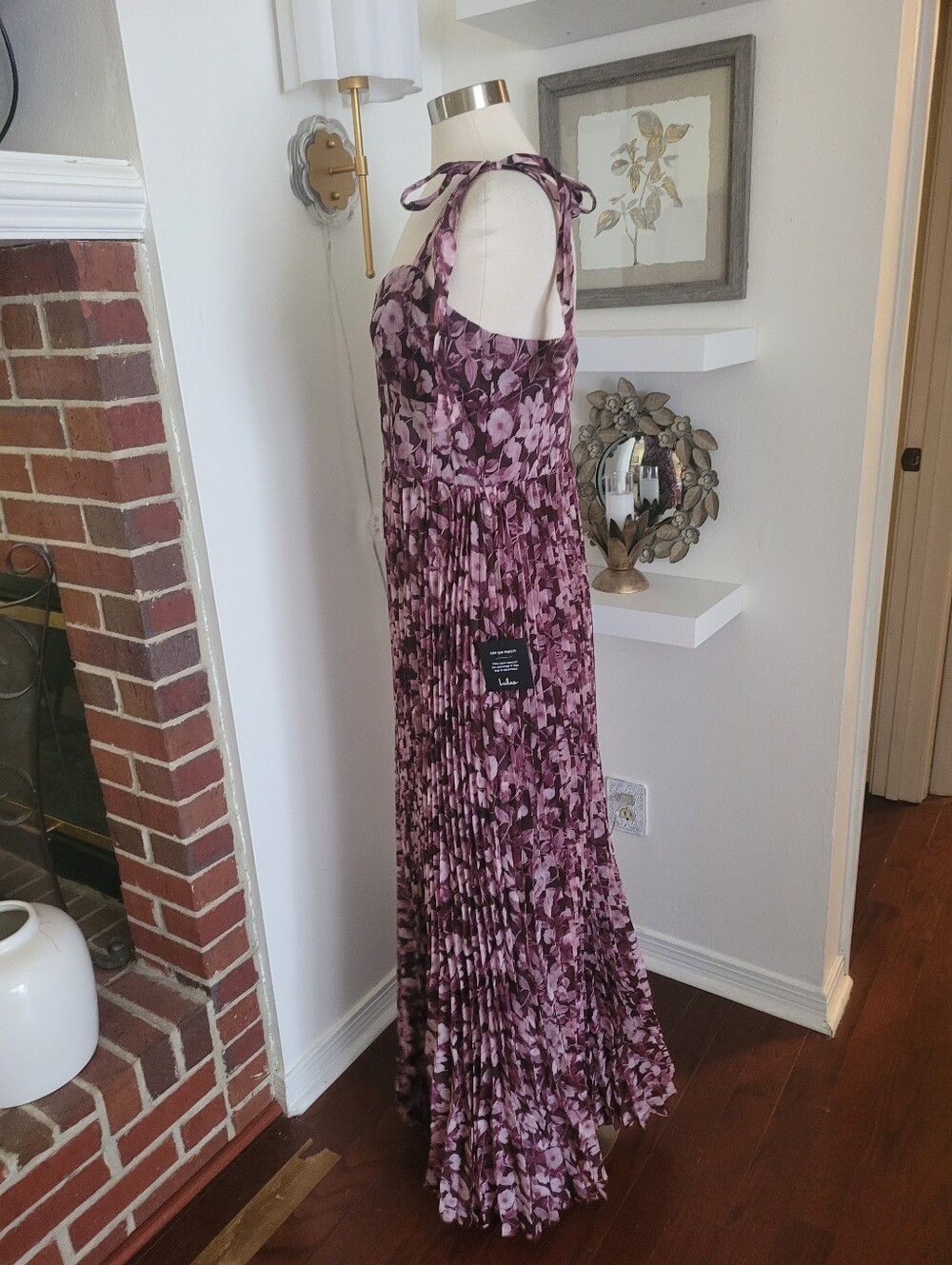 Lulu's Illustrious Aura Plum Purple Floral Bustier Tie-Strap Maxi Dress XL - Picture 5 of 11